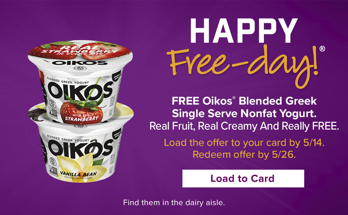  Happy Free-day! FREE Oikos Blended Greek Single Serve Nonfat Yogurt