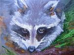 Wildlife Painting, Daily Painting, Small Oil Painting, "The Bandit" by Carol Schiff, 6x8" Oil - Posted on Monday, April 6, 2015 by Carol Schiff