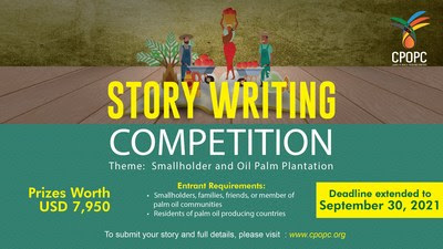 Council of Palm Oil Producing Countries (CPOPC) holds a story writing competition to engage communities and families living near or within the palm oil plantation in palm oil producing countries. For more info, please visit: https://www.cpopc.org/events/