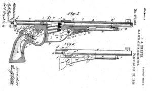 Karl Ehbets patent for a gas operated pistol from 1896.