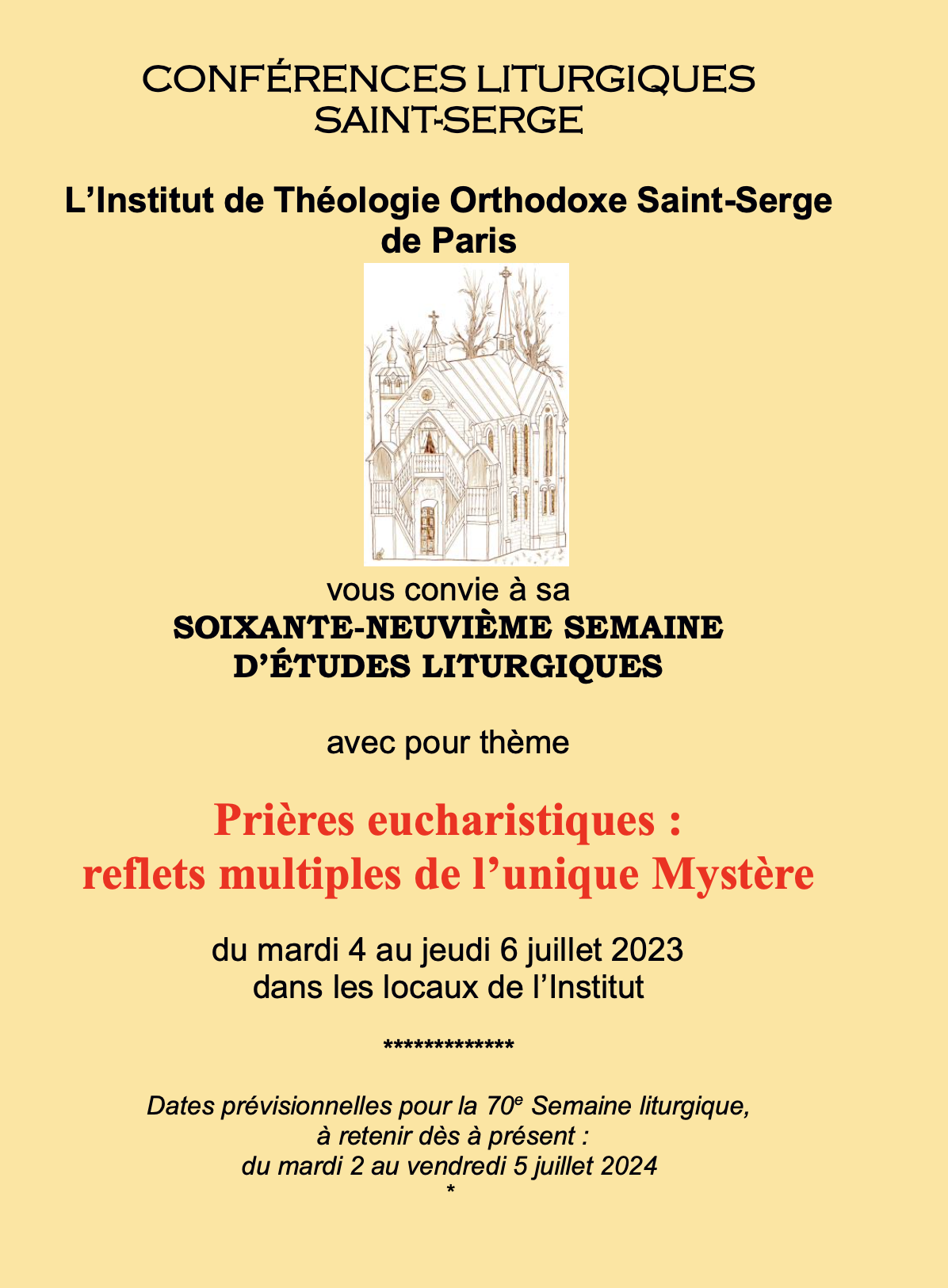 Lettre de l’ITO Saint-Serge – avril 2023 Lettre de l’ITO Saint-Serge – avril 2023