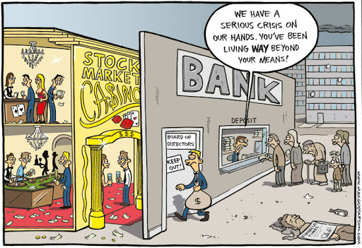 stock market casino cartoon