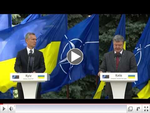 NATO Secretary General Jens Stoltenberg and Ukraine's President Petro Poroshenko hold press conference in Kyiv. To view video please click on above image