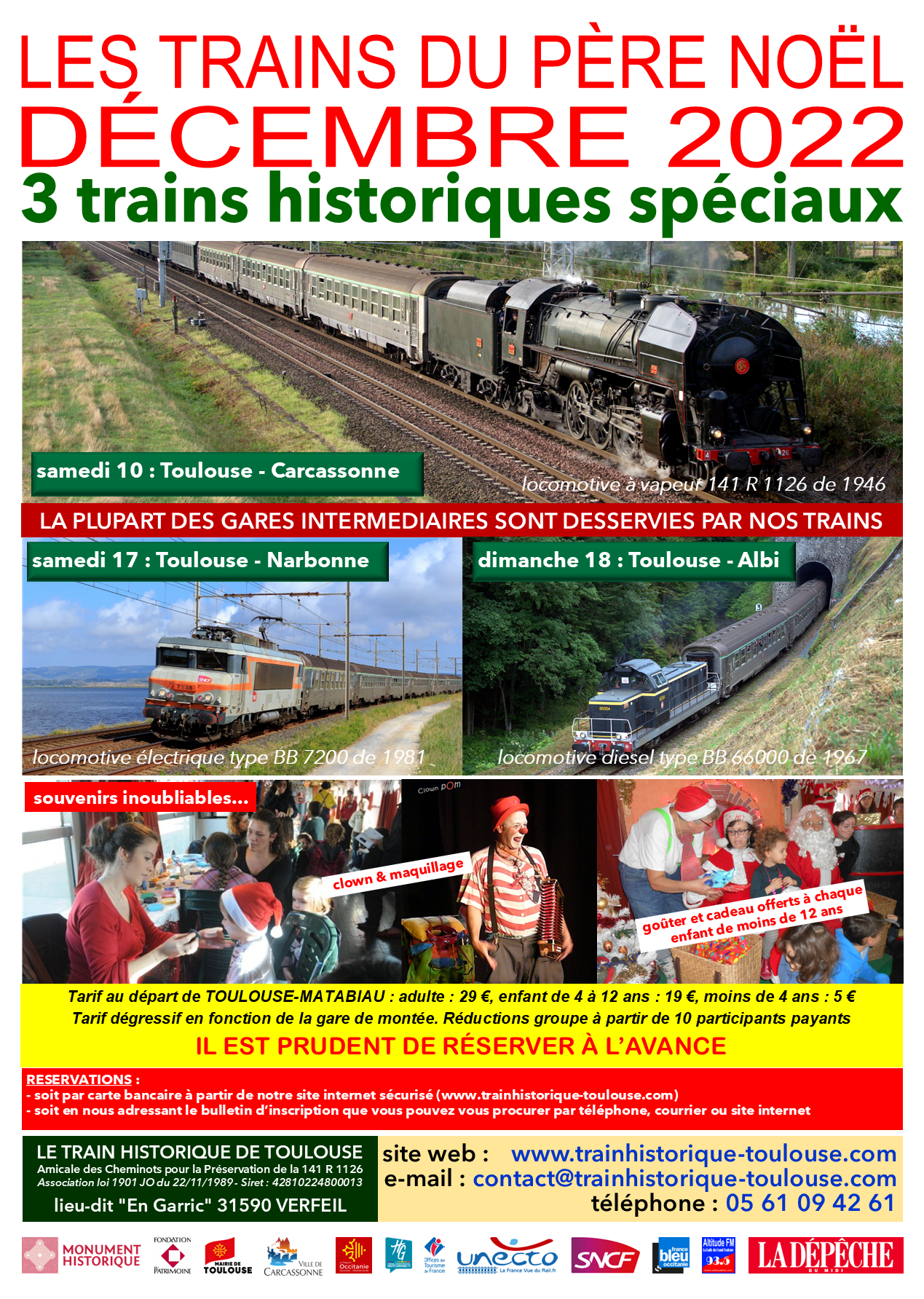 Affiche LES TRAINS DU PERE NOEL décembre 2021