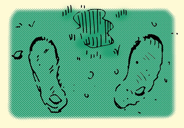 how to track a person man's urine on the ground illustration