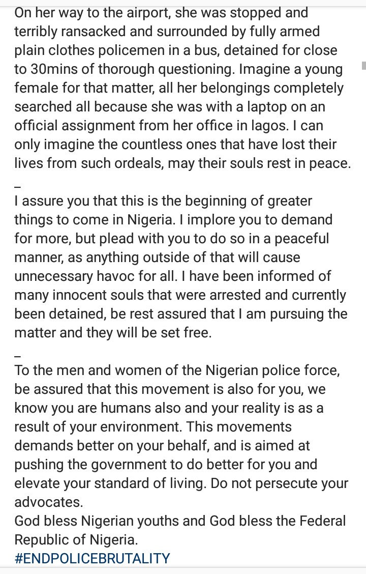 "End SARS movement has brought joy to me" Ooni of Ife writes as he narrates "nasty" experience his "daughter" had with SARS