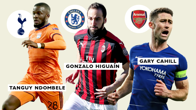 Ndombele, Higuaín and Cahill are all targets for Premier League clubs this month