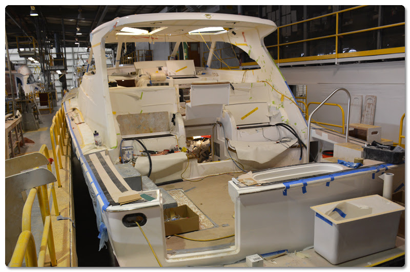 Rolling down the line at Viking Yachts