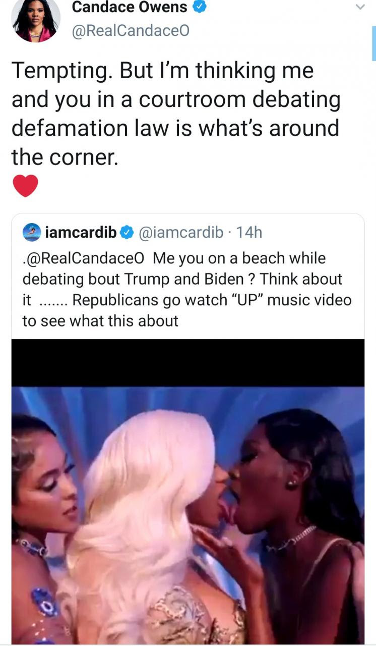 Cardi B and Candace Owens fight dirty and threaten to sue each other over Cardi