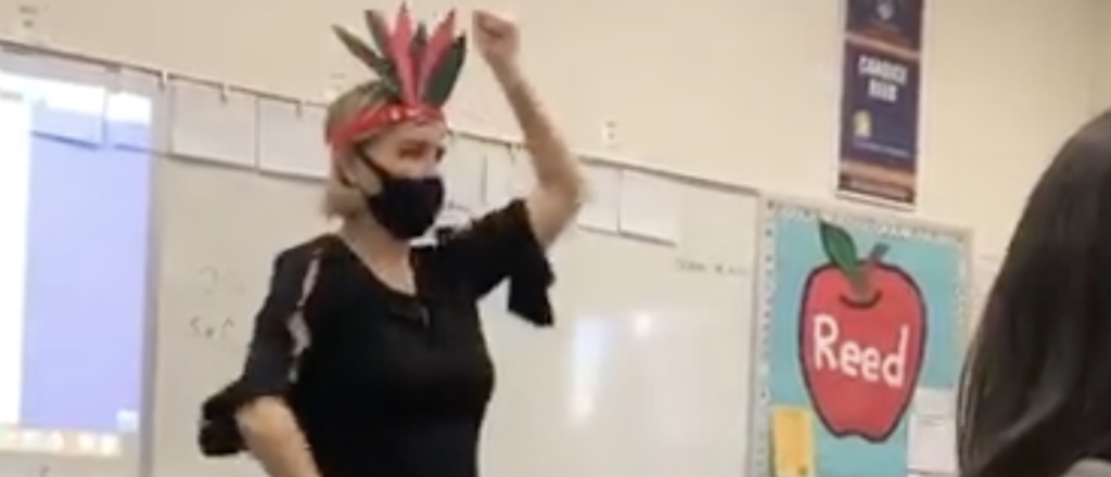 Students Shocked As Math Teacher Dons Paper Headdress And Launches Into Mock Native American Dance