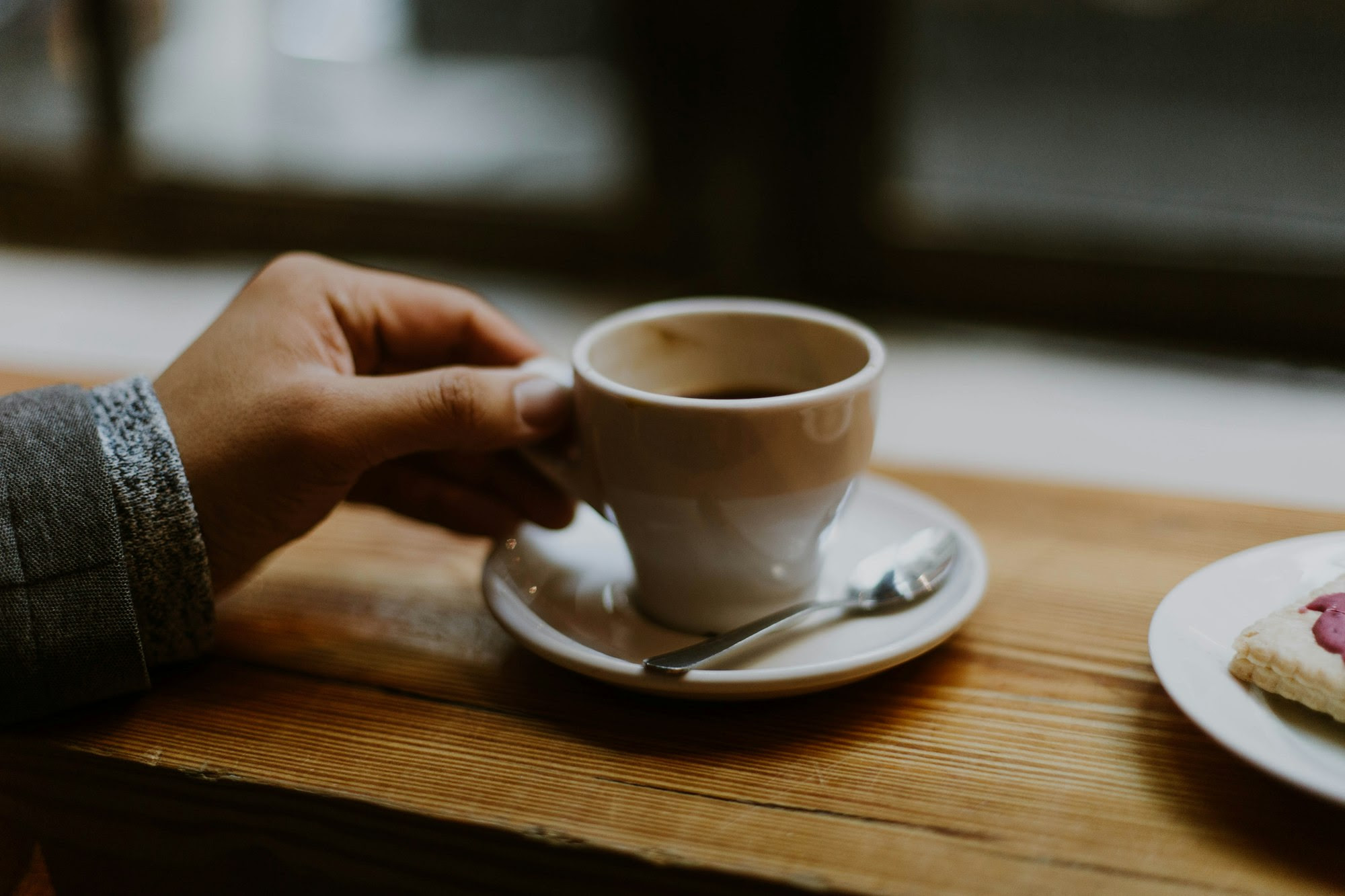 Small coffee on a saucer