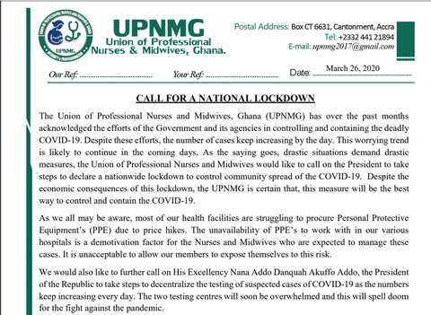 Statement from UPNMG