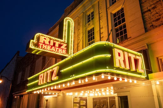Ritz Theatre lit marquee