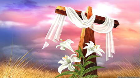 Easter_Good_Friday_Cross_with_Lilies