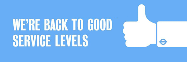 Banner - We're back to good service levels