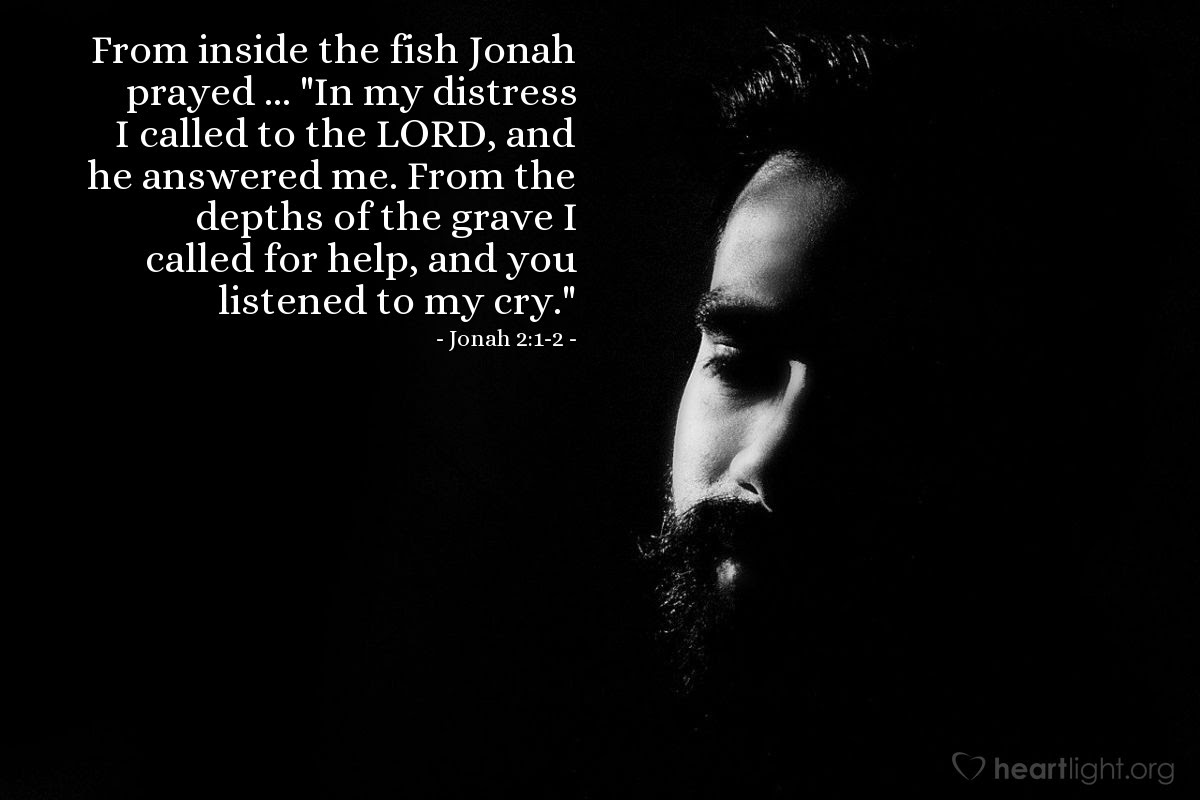 Illustration of Jonah 2:1-2