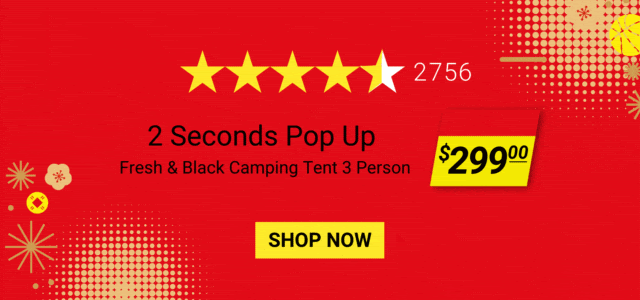 2 Seconds Pop Up Fresh & Black Camping Tent 3 Person