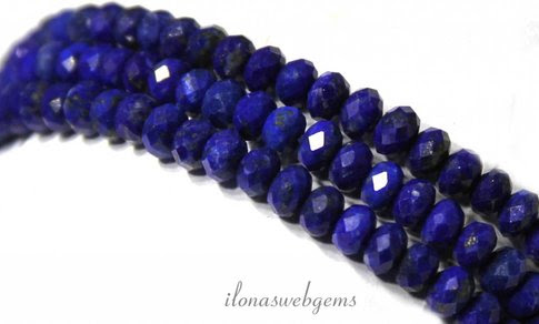 Lapis Lazuli kralen facet rondel ca. 5x3.5mm AAA kwaliteit