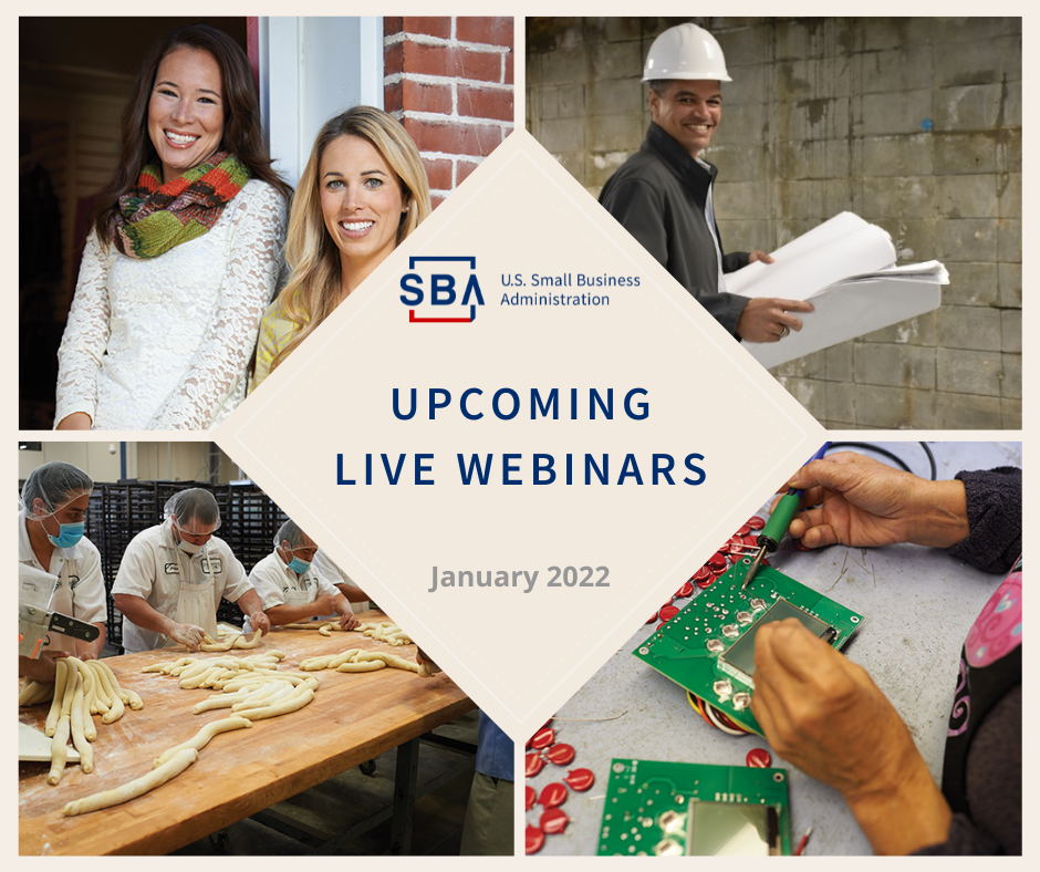 JANUARY  2022 UPCOMING LIVE WEBINARS