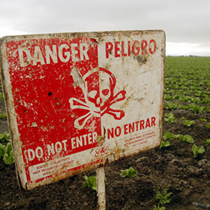 pesticide warning sign