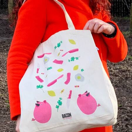 Bacon the Cookbook Graphic Tote Bag