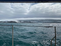 Bouvet Island, as seen from a sailing yacht. 