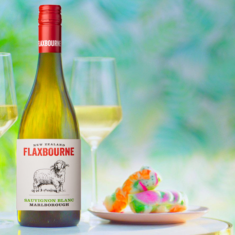 Bottle and glass of Flaxbourne Marlborough Sauvignon Blanc by Yealands Estate 2019 