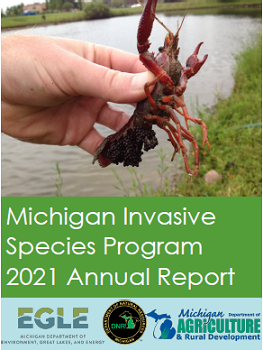 Cover of the Michigan Invasive Species Program 2021 Annual Report