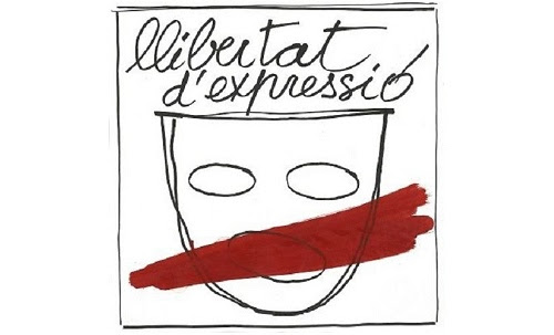 Fabià Puigserver, dibujo de la campaña "Llibertat d'Expressió", 1977 Centre de Documentació i Museu de les Arts Escèniques (MAE) del Institut del Teatre Fabià Puigserver, drawing for the “Llibertat d’expressió” campaign, 1977 Centre de Documentació i Museu de les Arts Escèniques (MAE) del Institut del Teatre