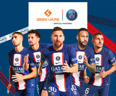 Paris Saint-Germain Announces Partnership with Leading Vaping Brand Geekvape In January 2023, Paris Saint-Germain announced its partnership with the world-renowned vape brand Geekvape, marking the second time the two parties have inked a sponsorship agreement.