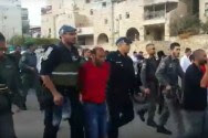 Captured terrorist in the Shimon Hatzadik neighborhood of Jerusalem.