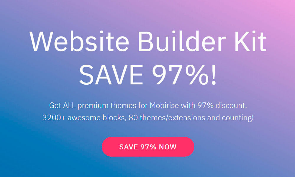 Mobirise Website Builder Kit DFiscoiunt Coupon