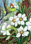 Narcissus poeticus-wild Paperwhites Storybook Cottage Series - Posted on Saturday, February 7, 2015 by Alida Akers