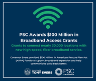 PSC Broadband Grant announcement social graphic