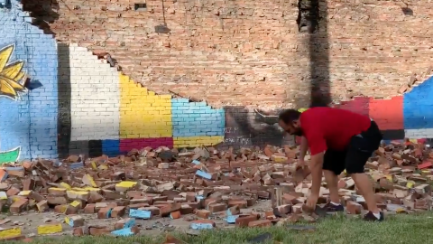 Lightning Strike Reduces Toledo's George Floyd Mural to Scorched Rubble