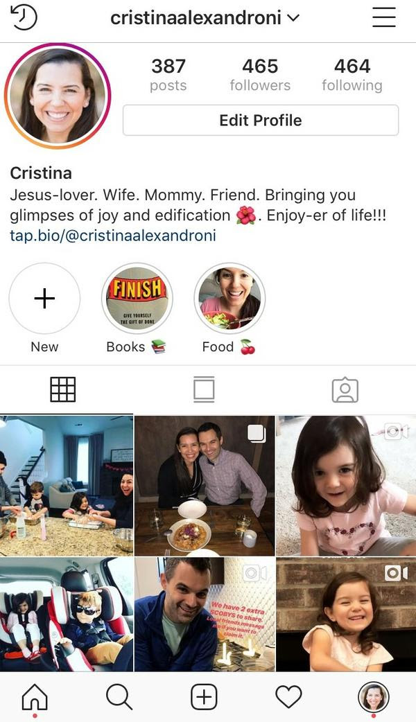 Cristina's Instagram