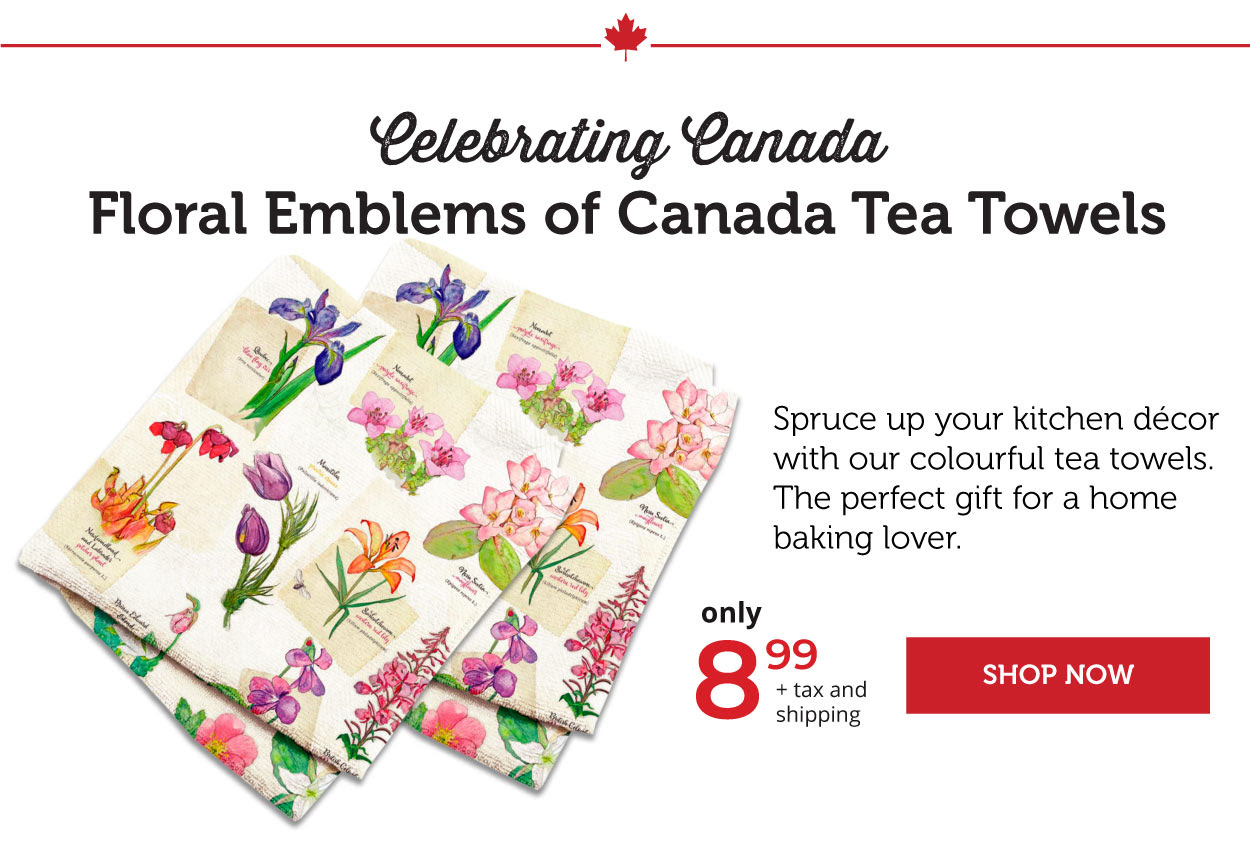 Floral Emblems of Canada Tea towels