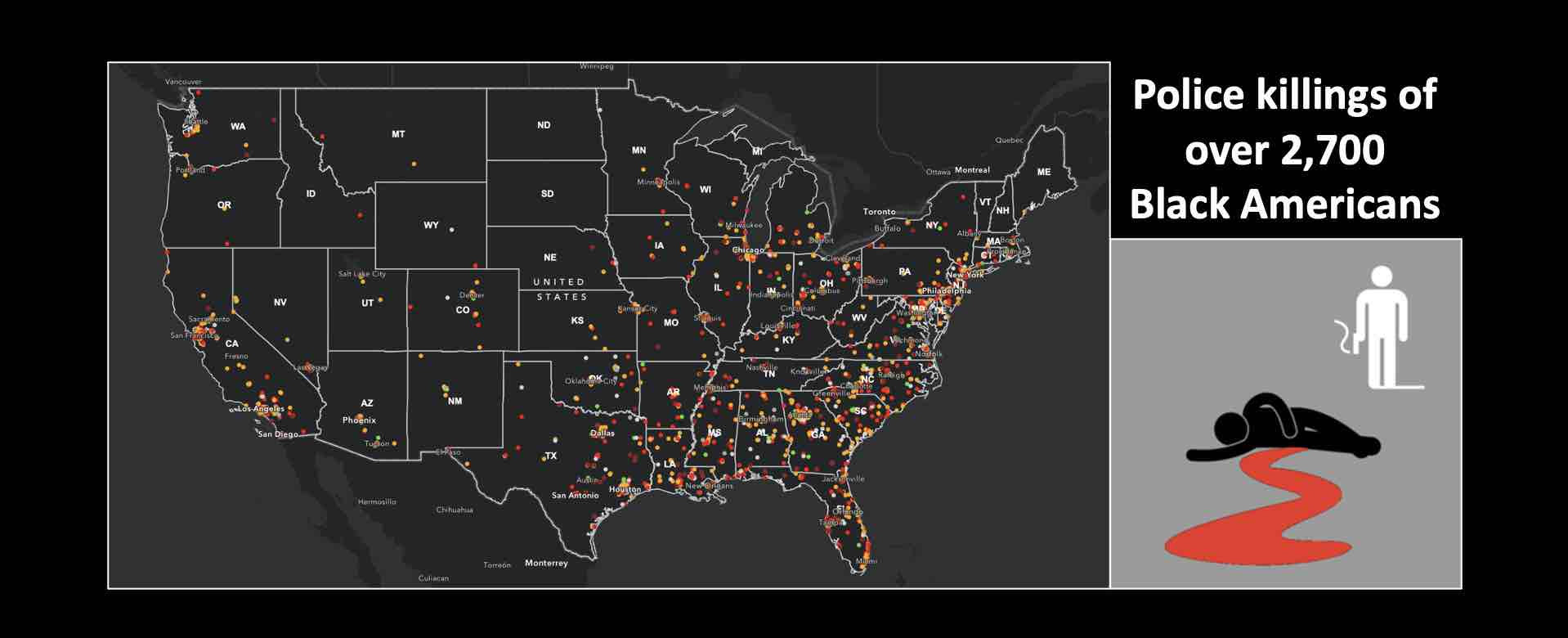 Police killings of 2,700 Black Americans mapped