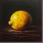 Lemon. Oil on wood board 6x6 inches - Posted on Thursday, November 20, 2014 by Nina R. Aide