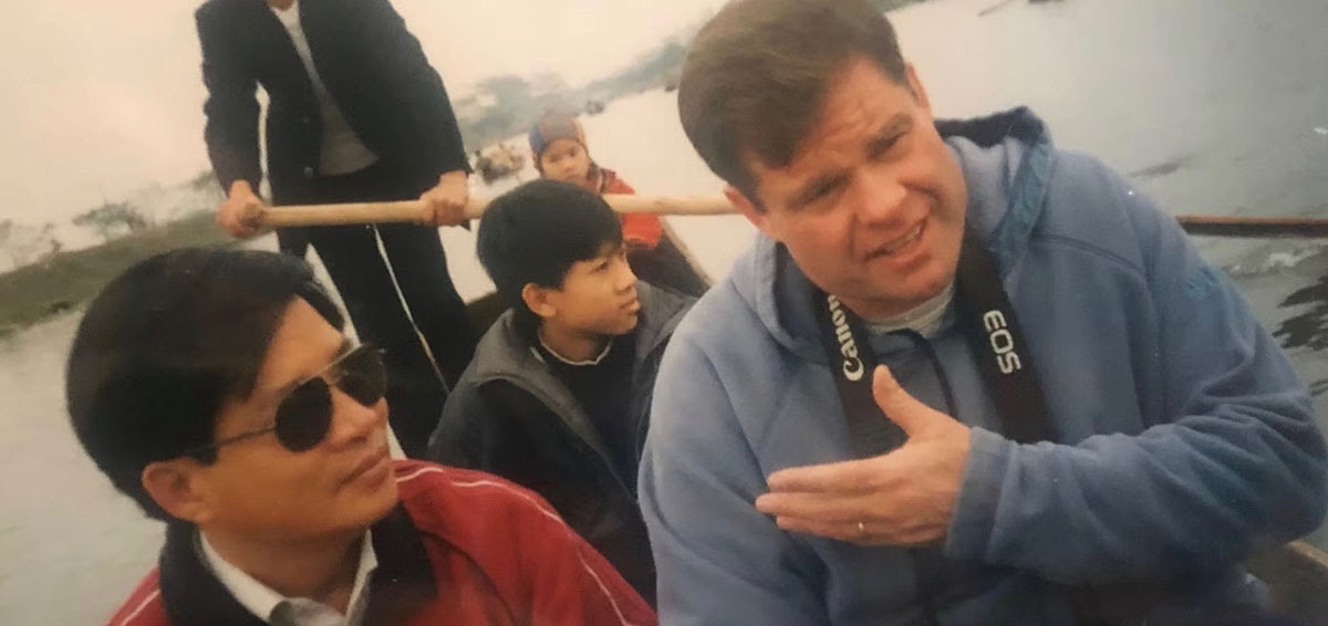 Pastor Bob Roberts, Jr. on a boat