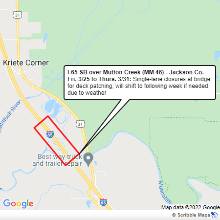 I-65 SB over Mutton Creek - Jackson Co.