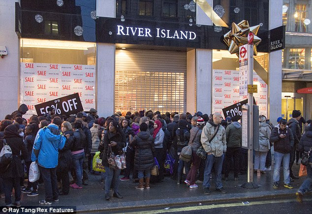 Overwhelmed shoppers took to Twitter to describe fights breaking out in stores like River Island and Next