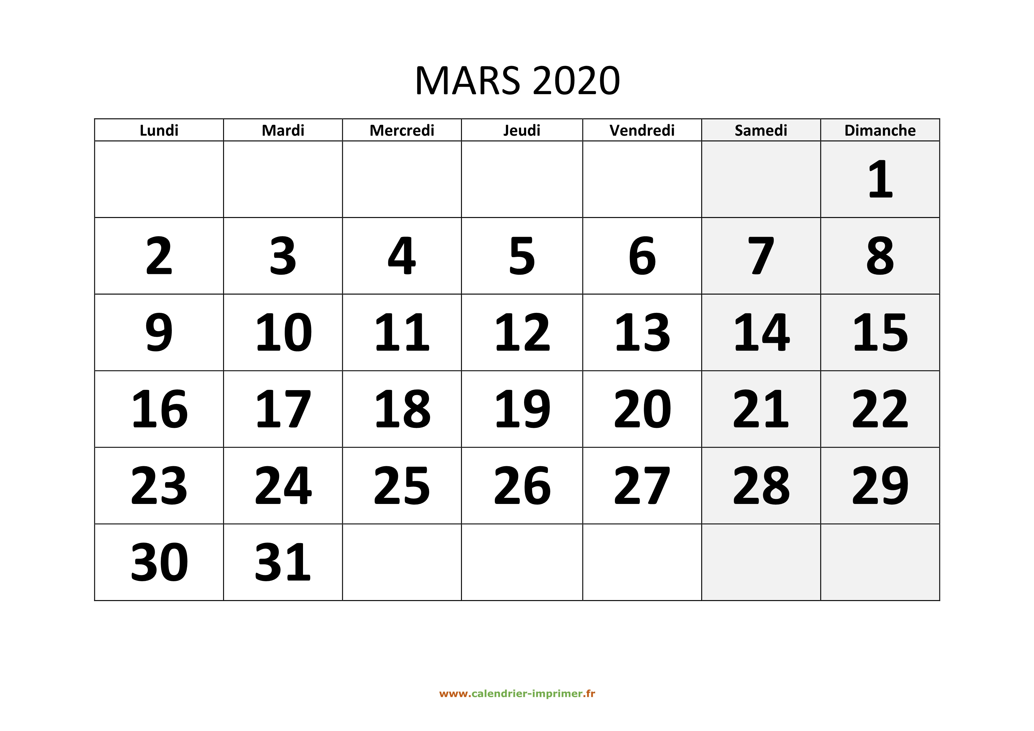 Résultat de recherche d'images pour "calendrier mars 2020"