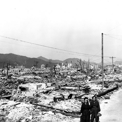 Wreckage from the atomic bomb, in Hiroshima