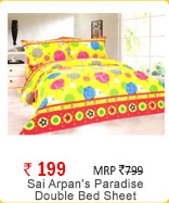 Sai Arpan's Paradise Designer Double Bed Sheet With 2 Pillow Cover