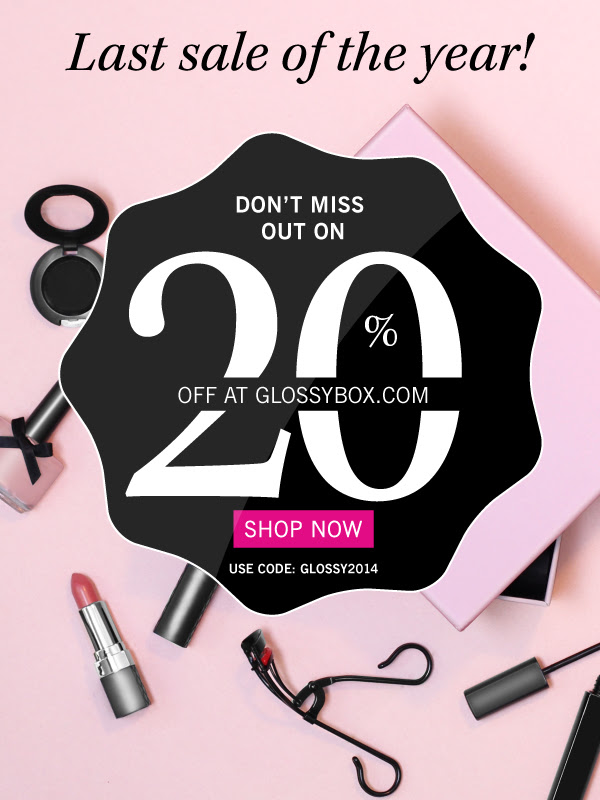 Get 20% off at glossybox.com. 