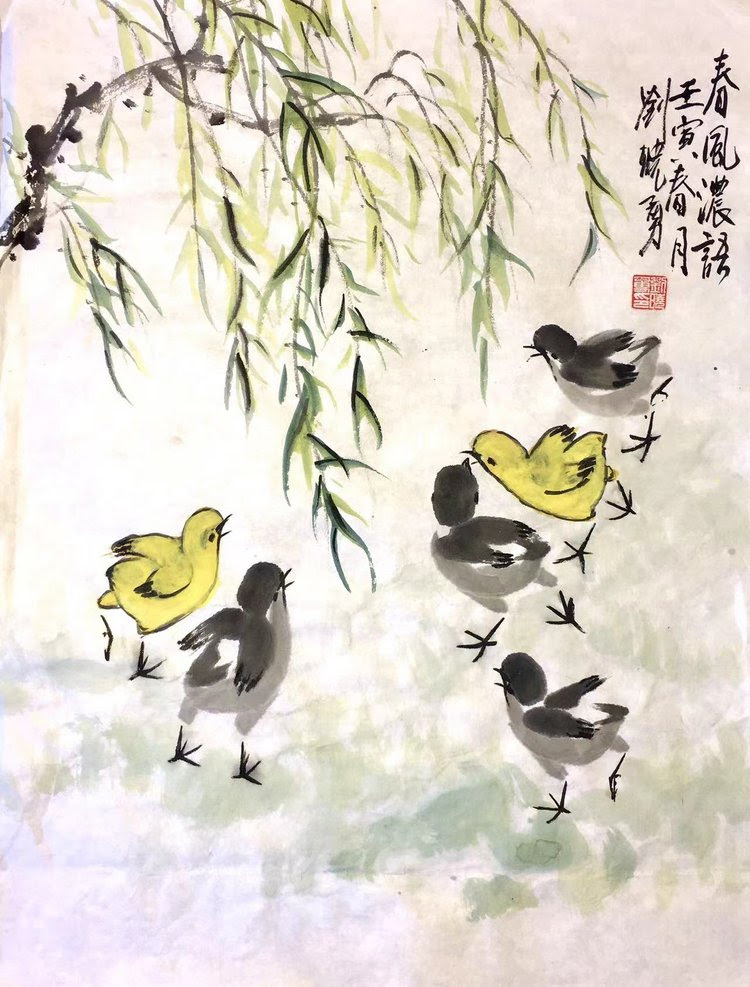 Chinese Brush Painting for Adults: Red Wintersweet and Sparrows Chinese Brush Painting for Adults: Red Wintersweet and Sparrows