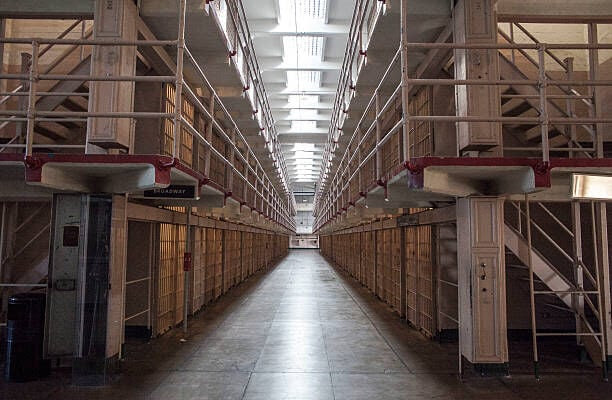 The main Prison also known as Broadway inside the historic Alcatraz Jail in San Francisco, California on Wednesday, June 23, 2015. (Photo by Ramin Talaie/Corbis via Getty Images)