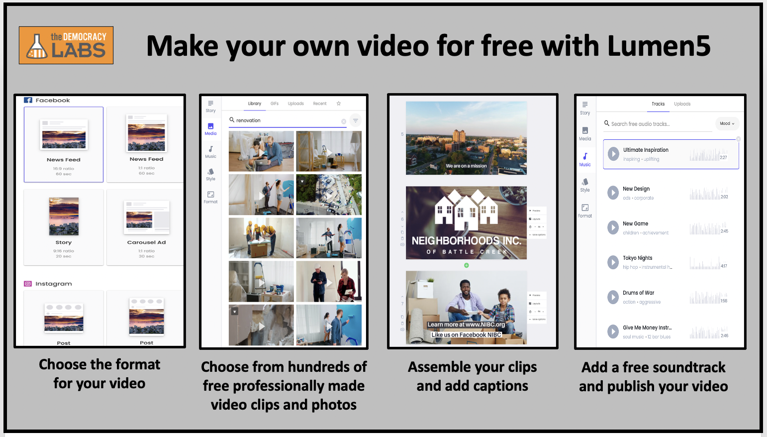 Create your own fundraising video in hours, for free with Lumen5