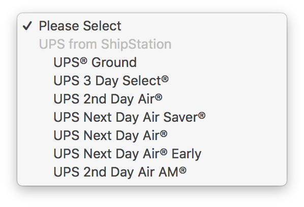 UPS from ShipStation